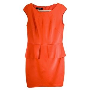 Nine West dress orange, peplum 12